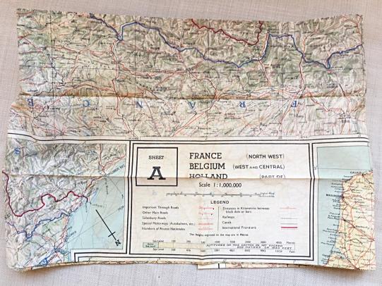 WW2 Silk Escape Map Series 43 Holland, Belgium and France