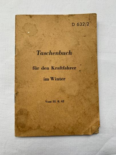 German WW2  'Taschenbuch für den Kraftfahrer im Winter'