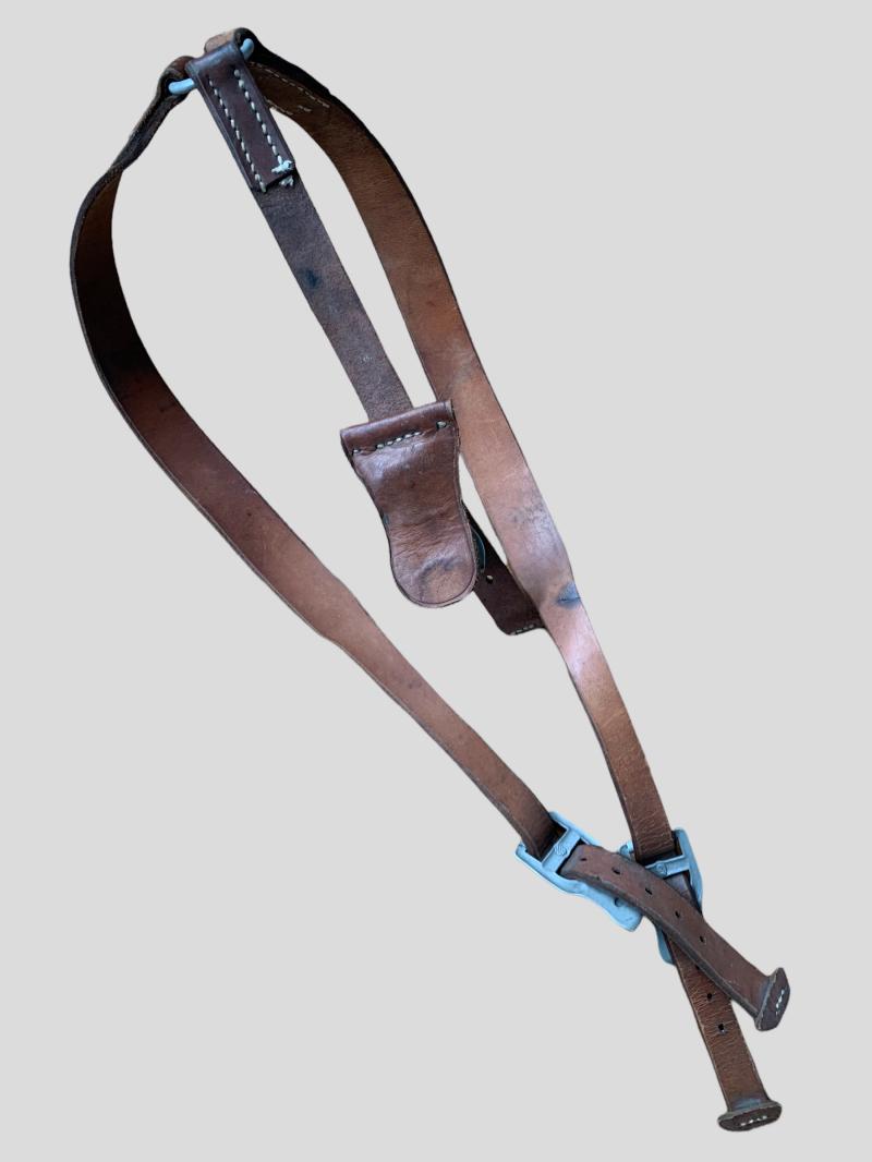 Luftwaffe Chocolate Brown Leather Y-straps