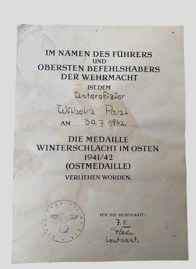 German WWII Award/Document