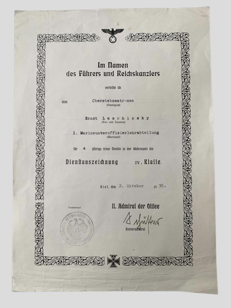 German WWII Award/Document